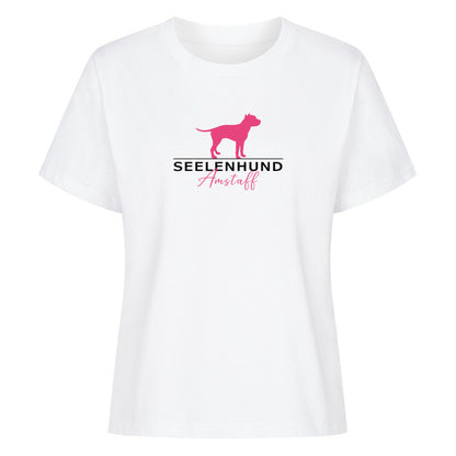 Premium Damen-Shirt "Amstaff - Seelenhund" Weiß – hunde-shirt.de