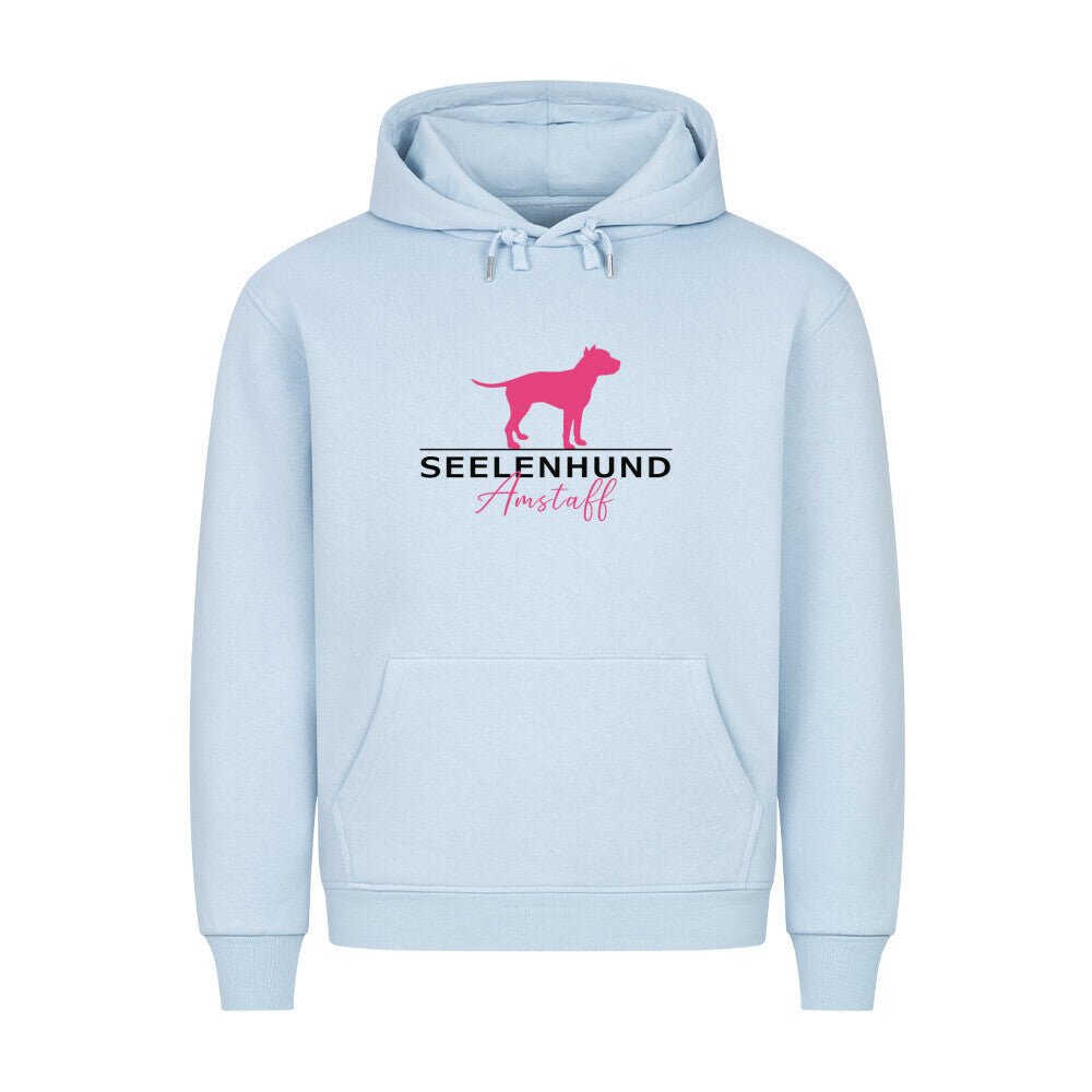 Premium Hoodie "Amstaff - Seelenhund" Babyblau – hunde-shirt.de