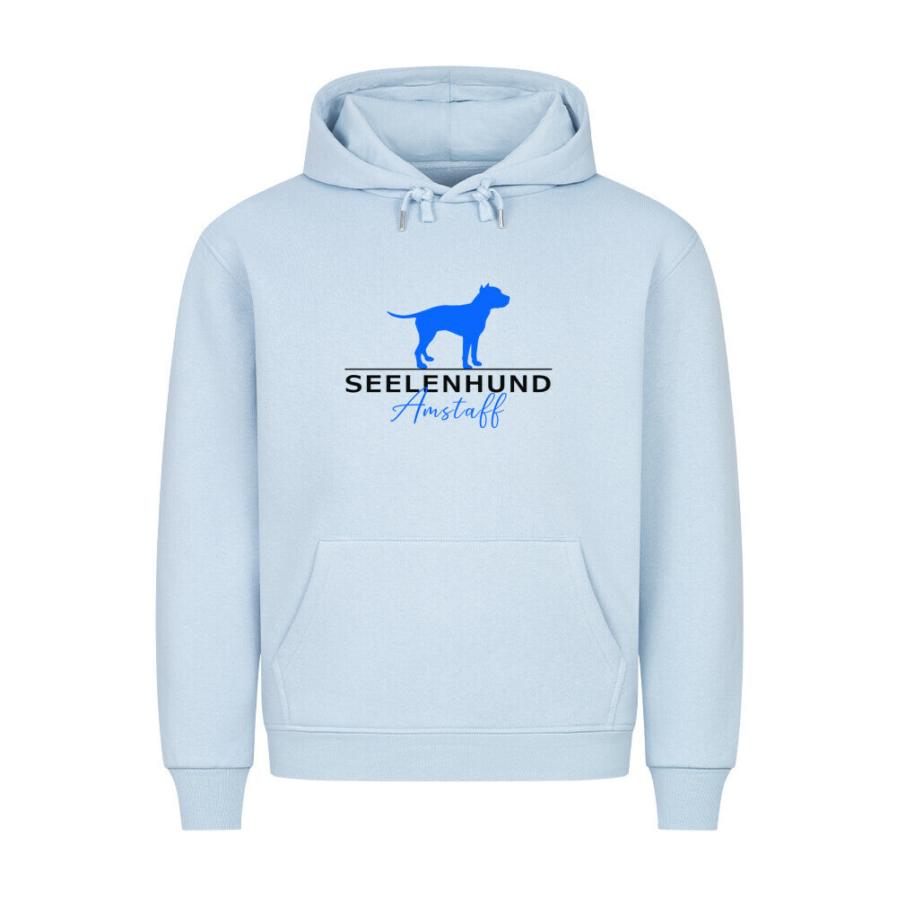 Premium Hoodie "Amstaff - Seelenhund" Babyblau – hunde-shirt.de