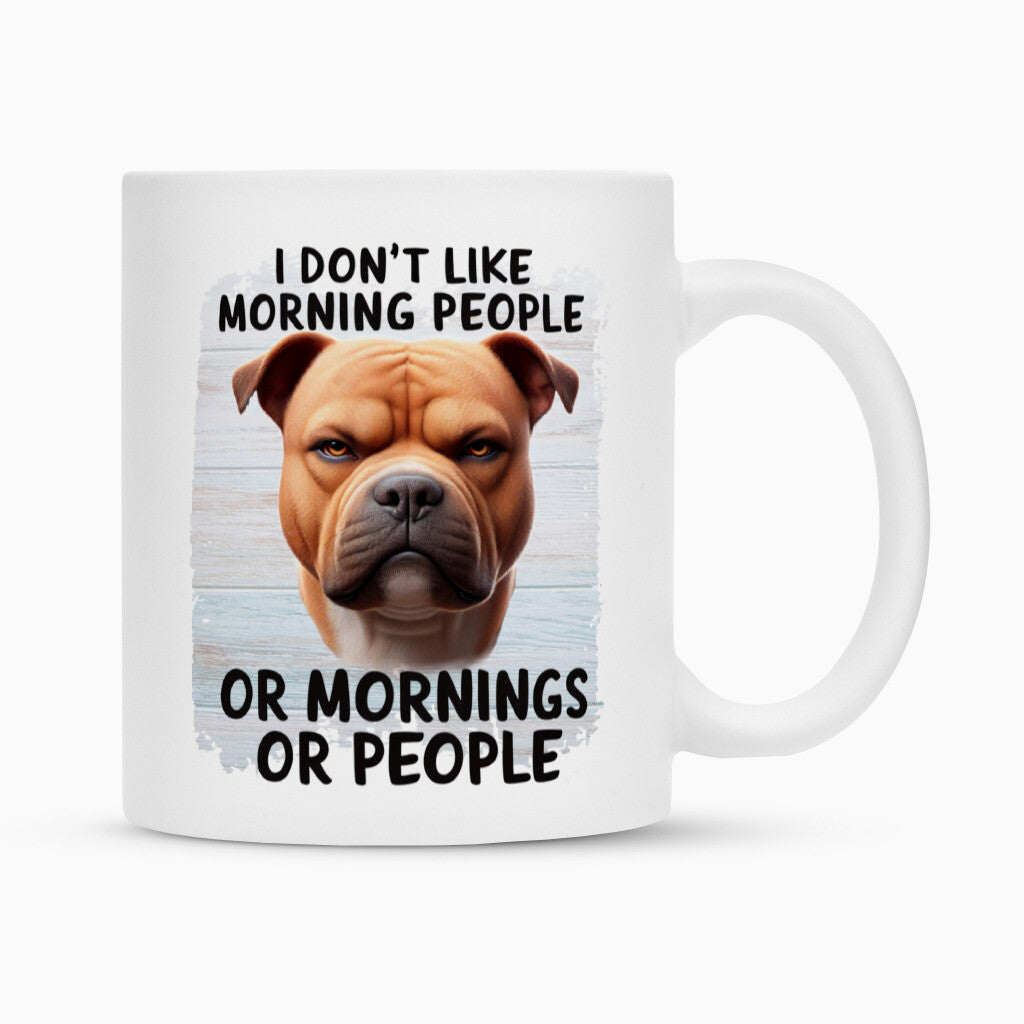 Tasse "Amstaff - Morning People" Weiß – hunde-shirt.de