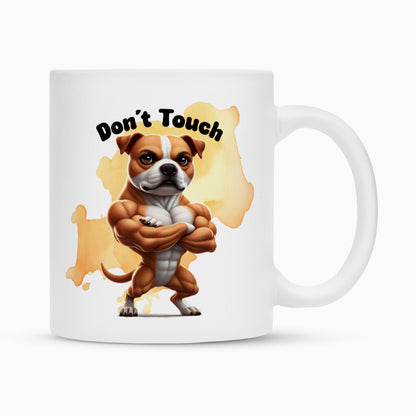 Tasse "Amstaff - Don´t touch" Weiß – hunde-shirt.de