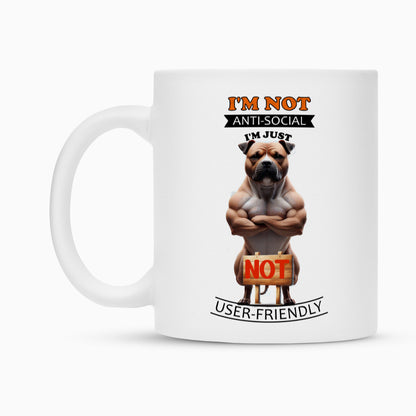 Tasse "Amstaff - Anti-Social" – hunde-shirt.de