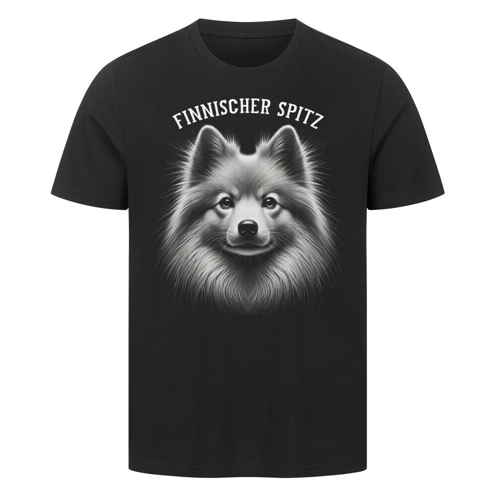 Premium T-Shirt "Finnischer Spitz - Pure" Schwarz – hunde-shirt.de