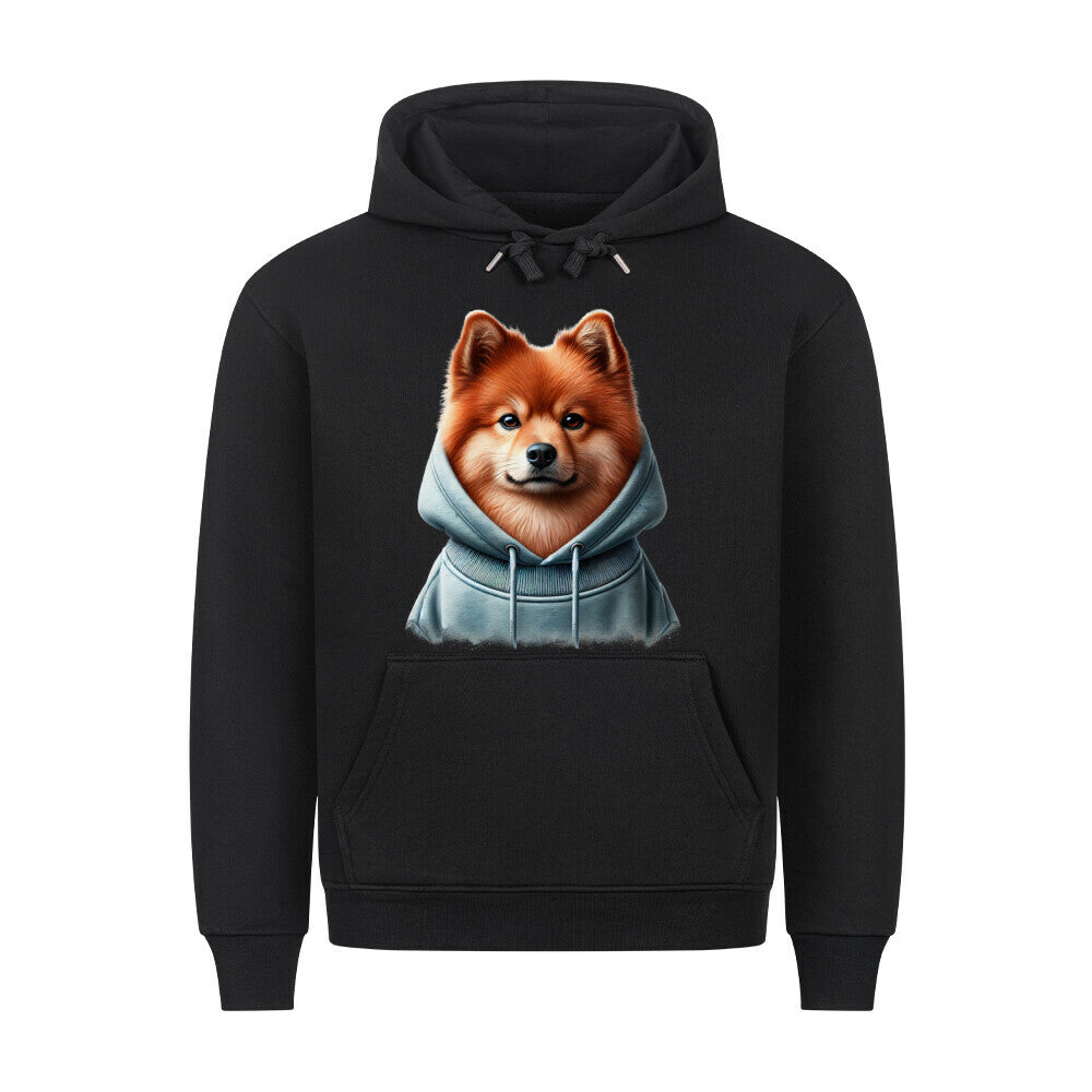 Premium Hoodie "Finnischer Spitz - Hooded" Schwarz – hunde-shirt.de