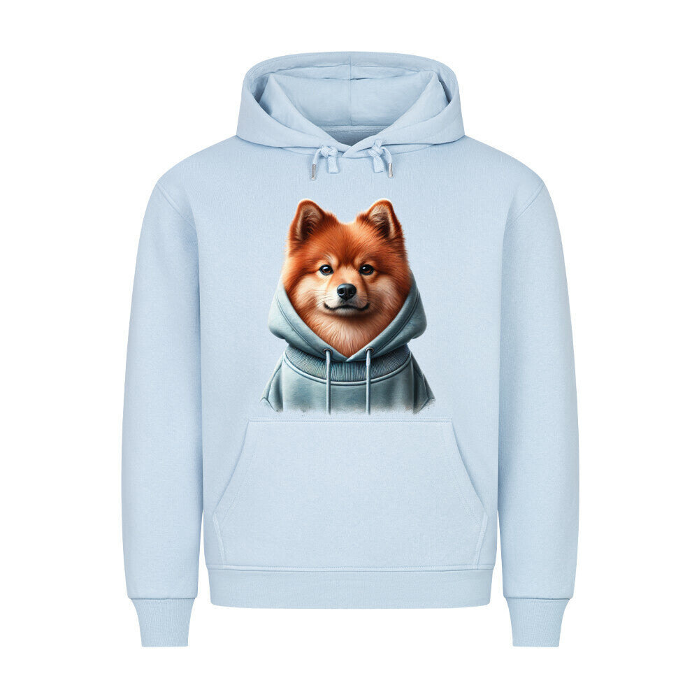 Premium Hoodie "Finnischer Spitz - Hooded" Babyblau – hunde-shirt.de