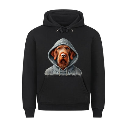 Premium Hoodie "Drahthaar Vizsla - Hooded" Schwarz – hunde-shirt.de