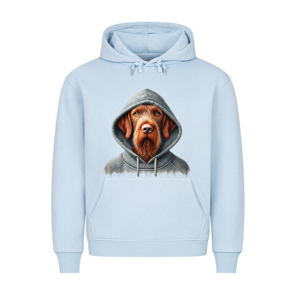 Premium Hoodie "Drahthaar Vizsla - Hooded" Babyblau – hunde-shirt.de