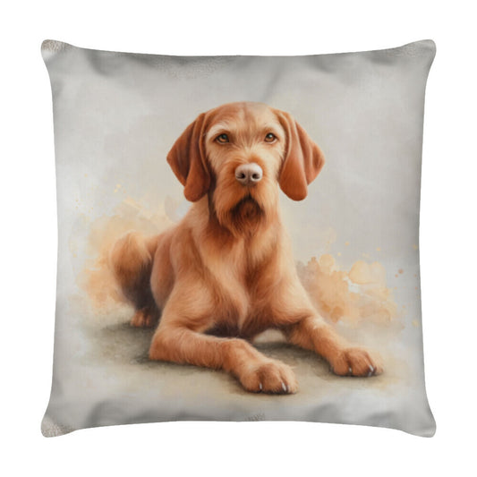 Kissen "Drahthaar Vizsla - Relax" Weiß – hunde-shirt.de