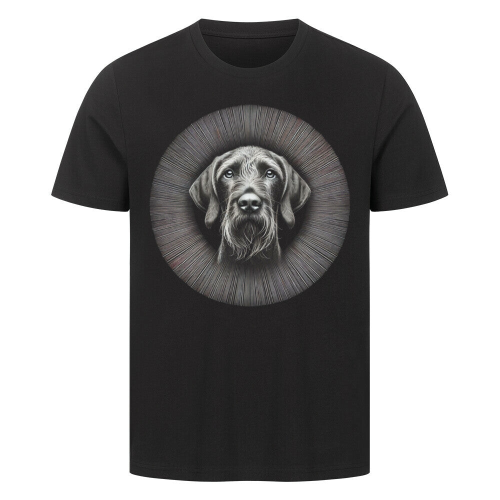 Premium T-Shirt "Drahthaar Vizsla - Star" Schwarz – hunde-shirt.de