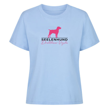 Premium Damen-Shirt "Drahthaar Vizsla - Seelenhund" Sky Blue – hunde-shirt.de