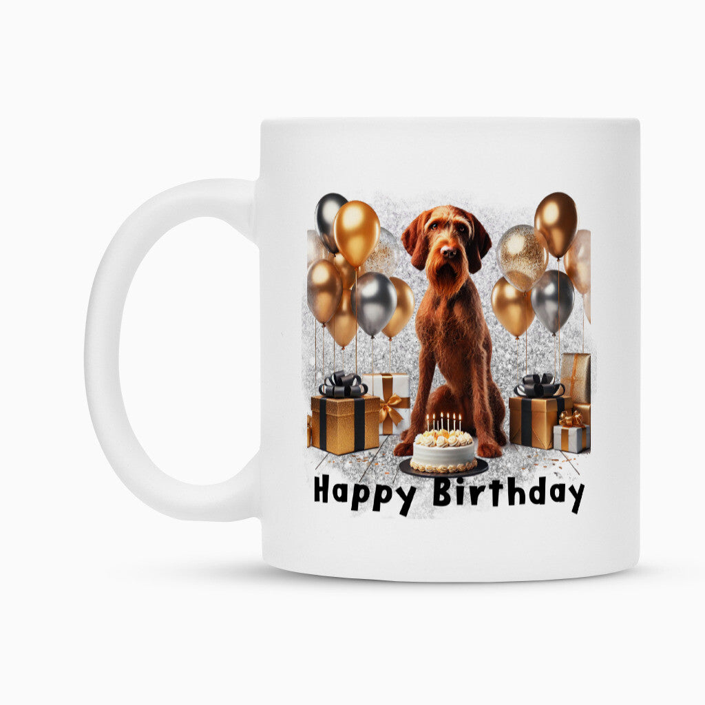 Tasse "Drahthaar Vizsla - Happy Birthday" – hunde-shirt.de