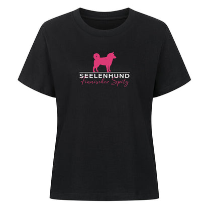 Premium Damen-Shirt "Finnischer Spitz - Seelenhund" Schwarz – hunde-shirt.de