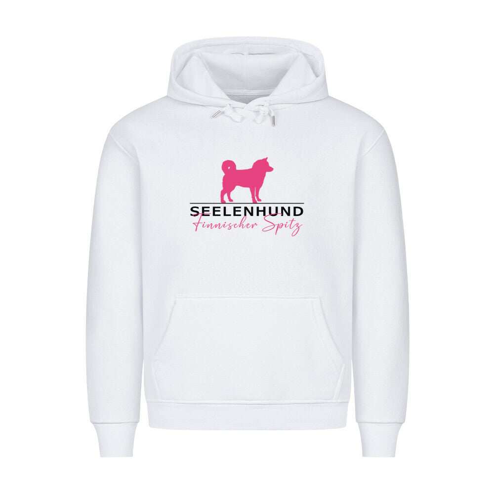 Premium Hoodie "Finnischer Spitz - Seelenhund" Weiß – hunde-shirt.de