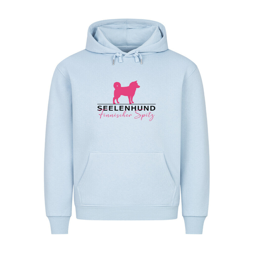 Premium Hoodie "Finnischer Spitz - Seelenhund" Babyblau – hunde-shirt.de
