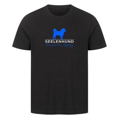 Premium T-Shirt "Finnischer Spitz - Seelenhund" Schwarz – hunde-shirt.de