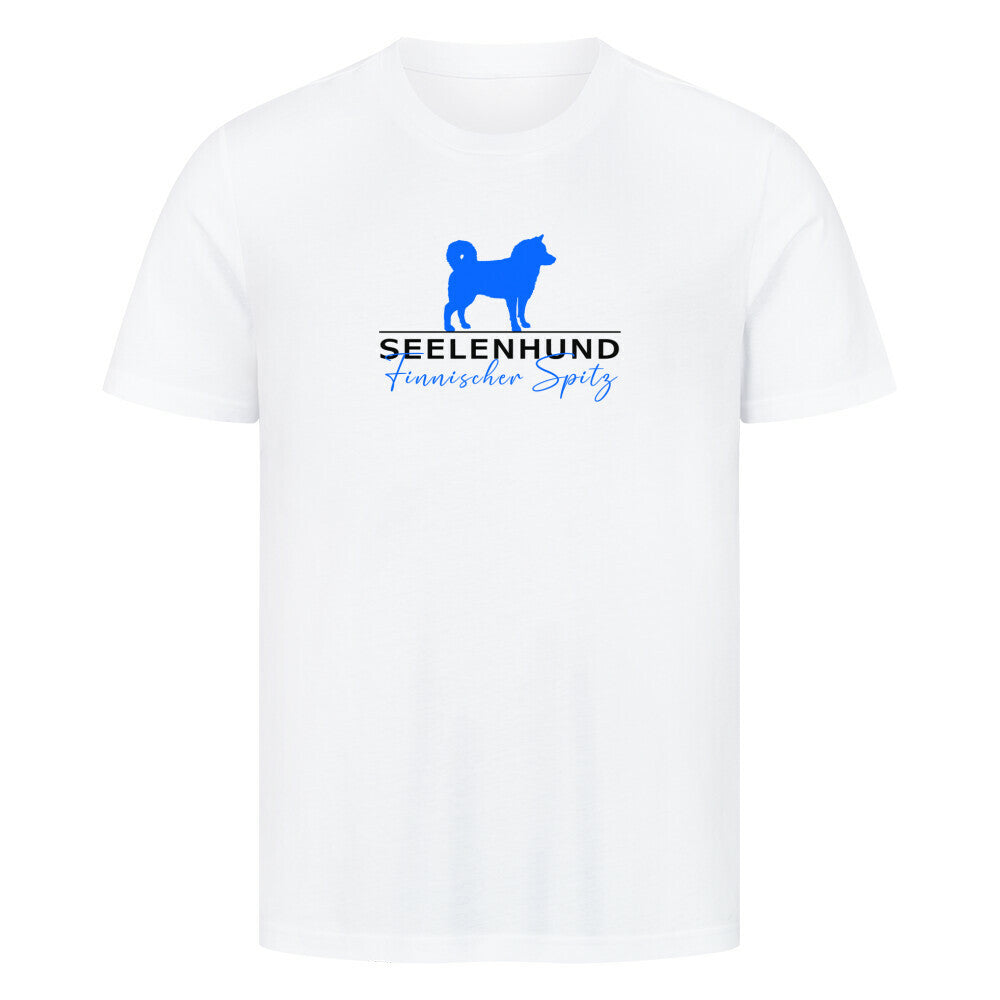 Premium T-Shirt "Finnischer Spitz - Seelenhund" Weiß – hunde-shirt.de