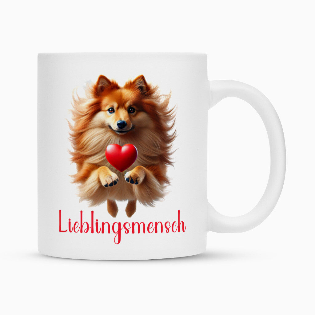 Tasse "Finnischer Spitz - Lieblingsmensch" Weiß – hunde-shirt.de