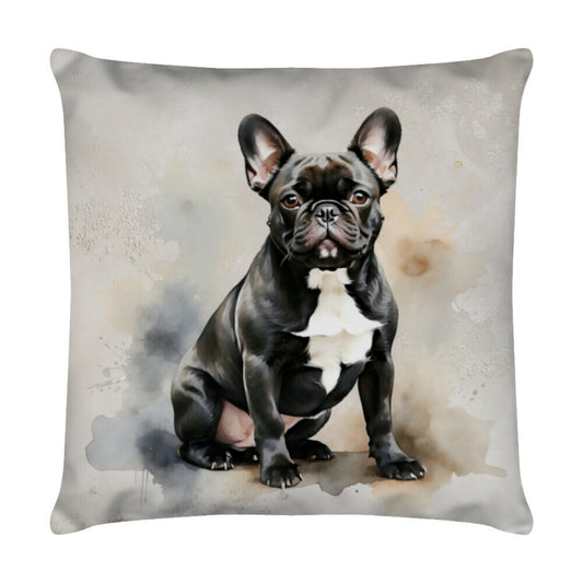 Kissen "Frenchie - Statement black" Weiß – hunde-shirt.de