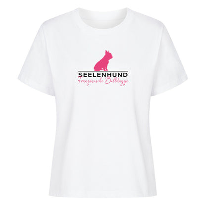 Premium Damen-Shirt "Frenchie - Seelenhund" Weiß – hunde-shirt.de