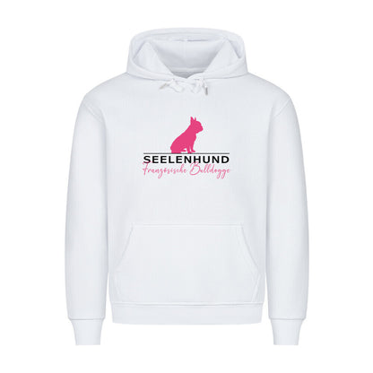 Premium Hoodie "Frenchie - Seelenhund" Weiß – hunde-shirt.de
