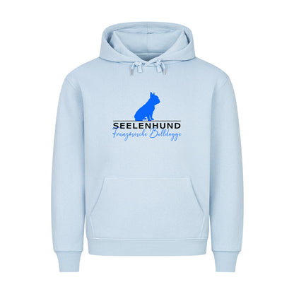 Premium Hoodie "Frenchie - Seelenhund" Babyblau – hunde-shirt.de