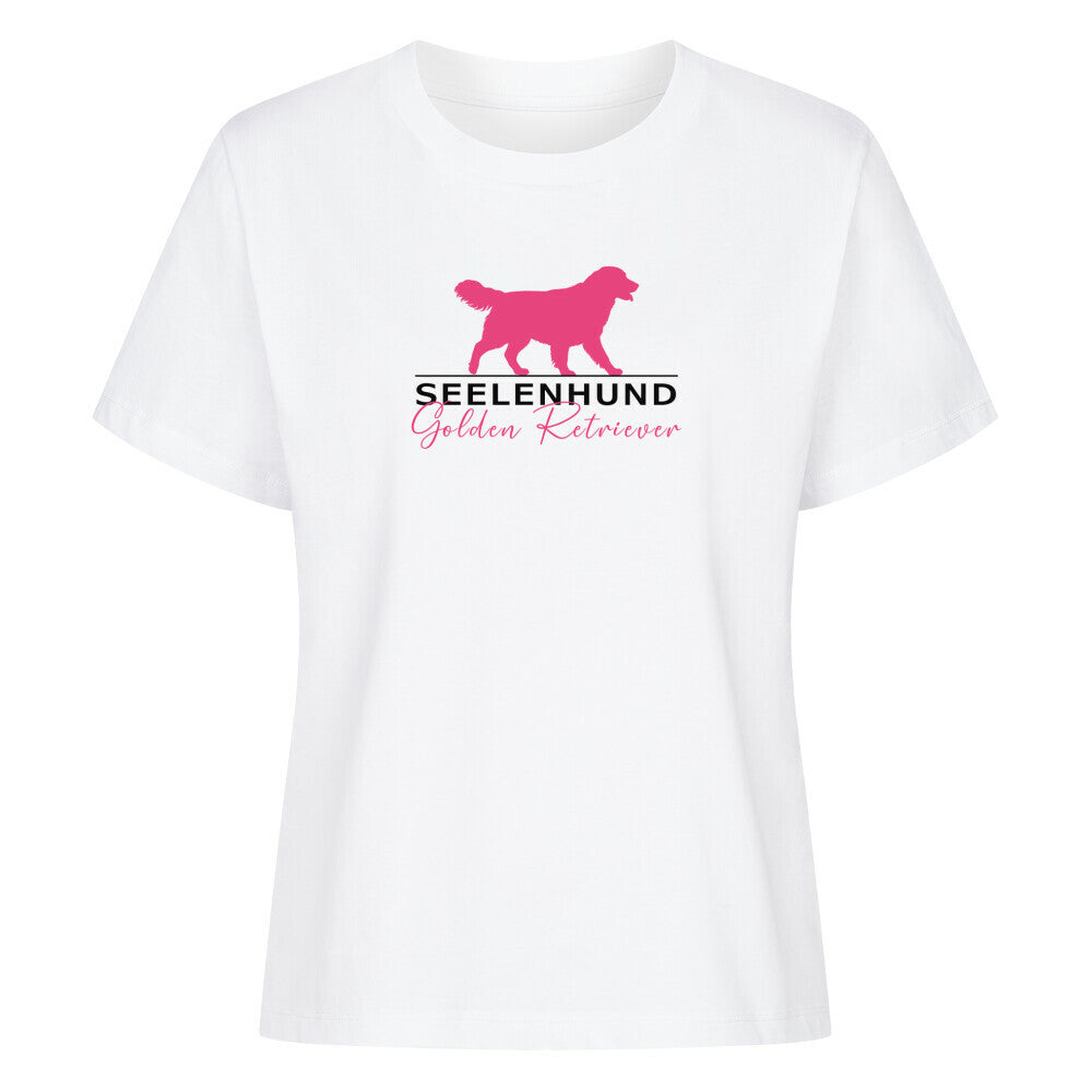 Premium Damen-Shirt "Golden Retriever - Seelenhund" Weiß – hunde-shirt.de