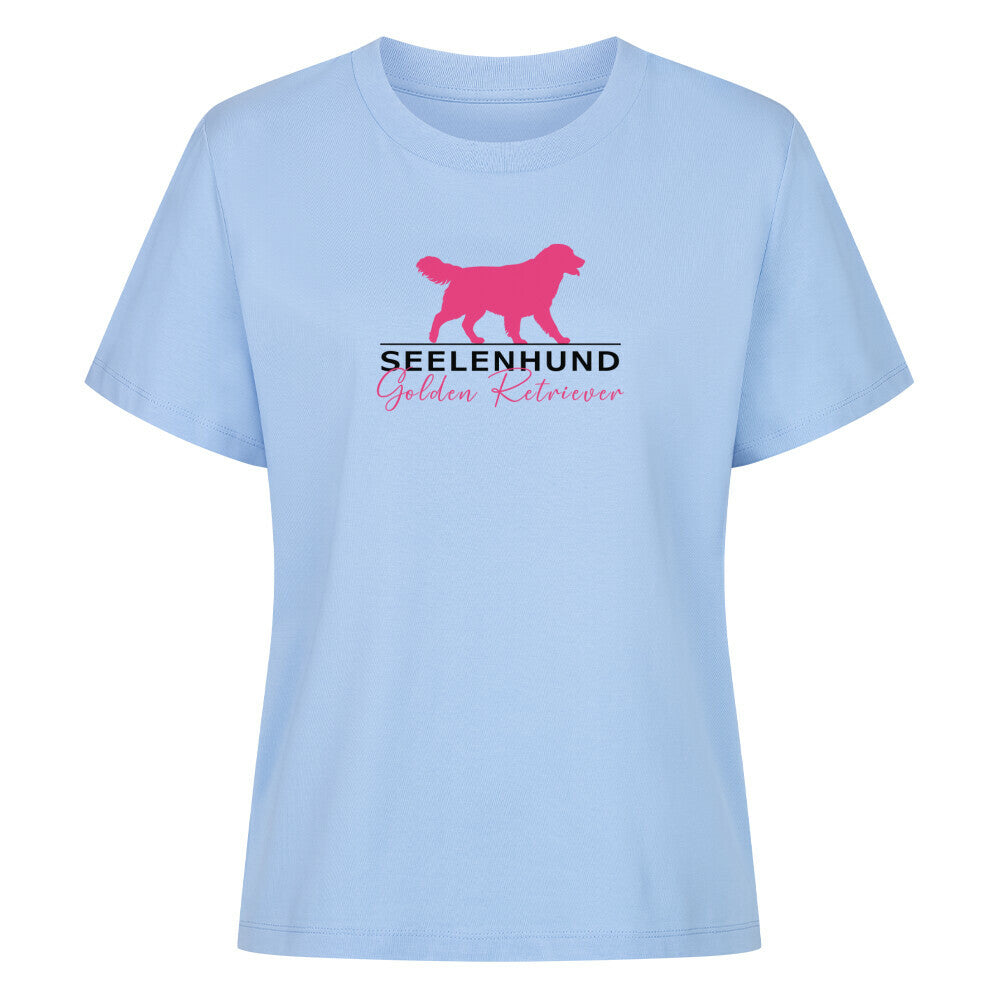 Premium Damen-Shirt "Golden Retriever - Seelenhund" Sky Blue – hunde-shirt.de