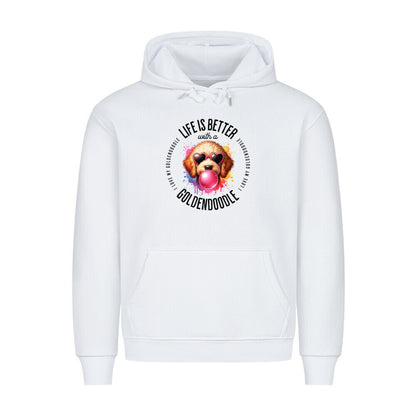 Premium Hoodie "Golden Doodle - Better" Weiß – hunde-shirt.de