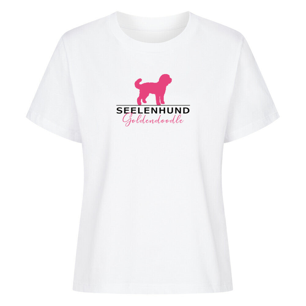 Premium Damen-Shirt "Golden Doodle - Seelenhund" Weiß – hunde-shirt.de