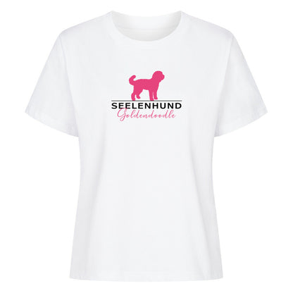 Premium Damen-Shirt "Golden Doodle - Seelenhund" Weiß – hunde-shirt.de