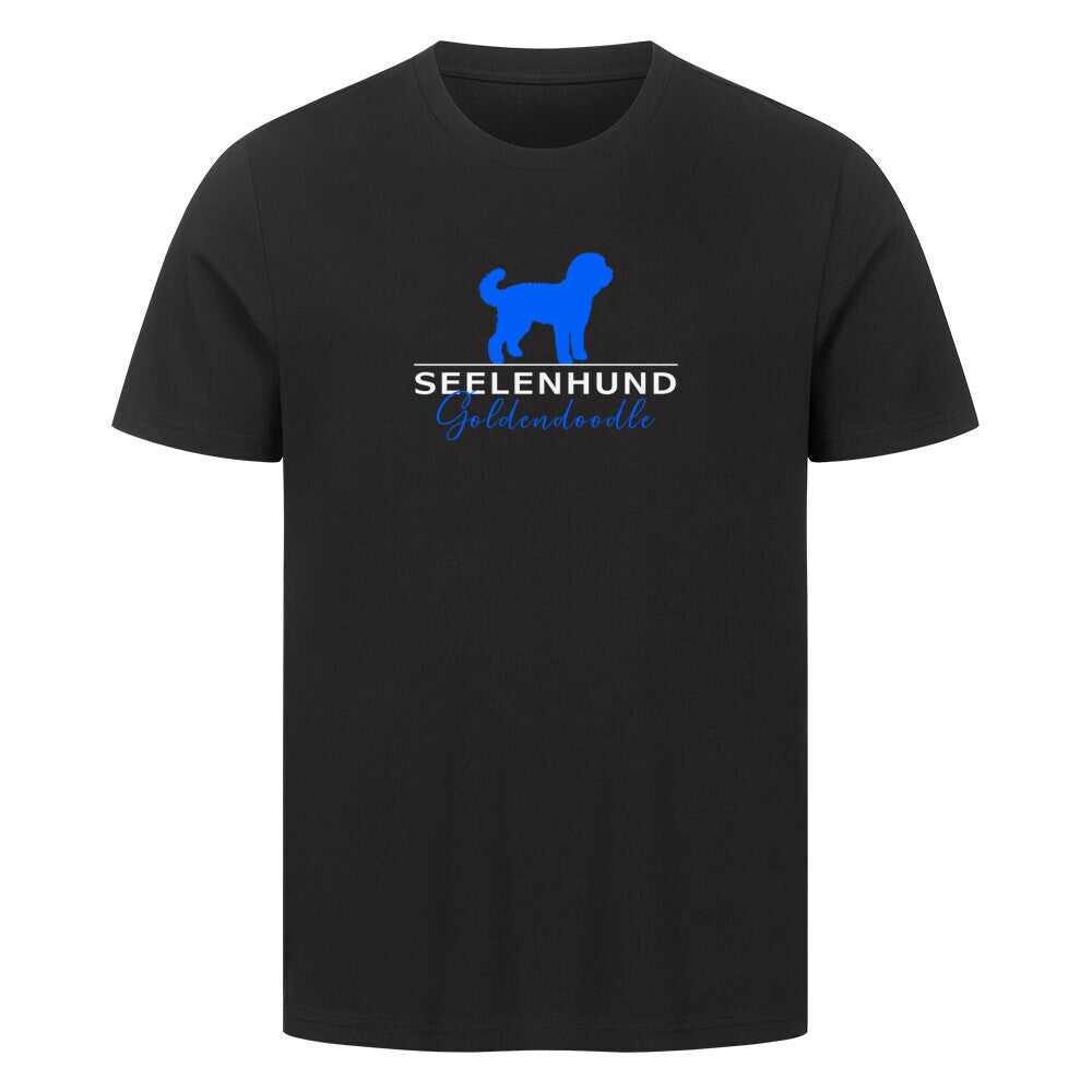 Premium T-Shirt "Golden Doodle - Seelenhund" Schwarz – hunde-shirt.de