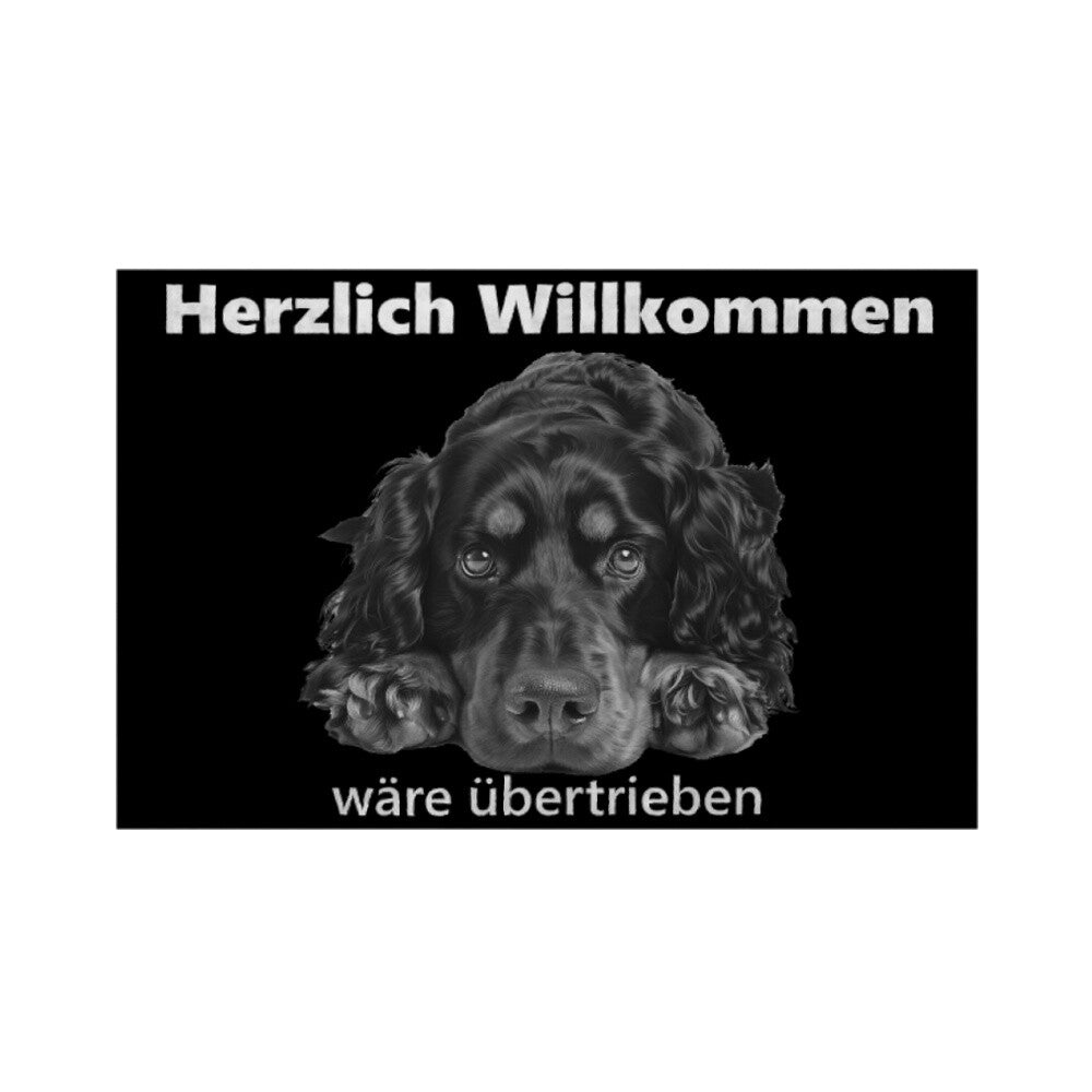 Fußmatte "Gordon Setter - Übertrieben" Weiß – hunde-shirt.de