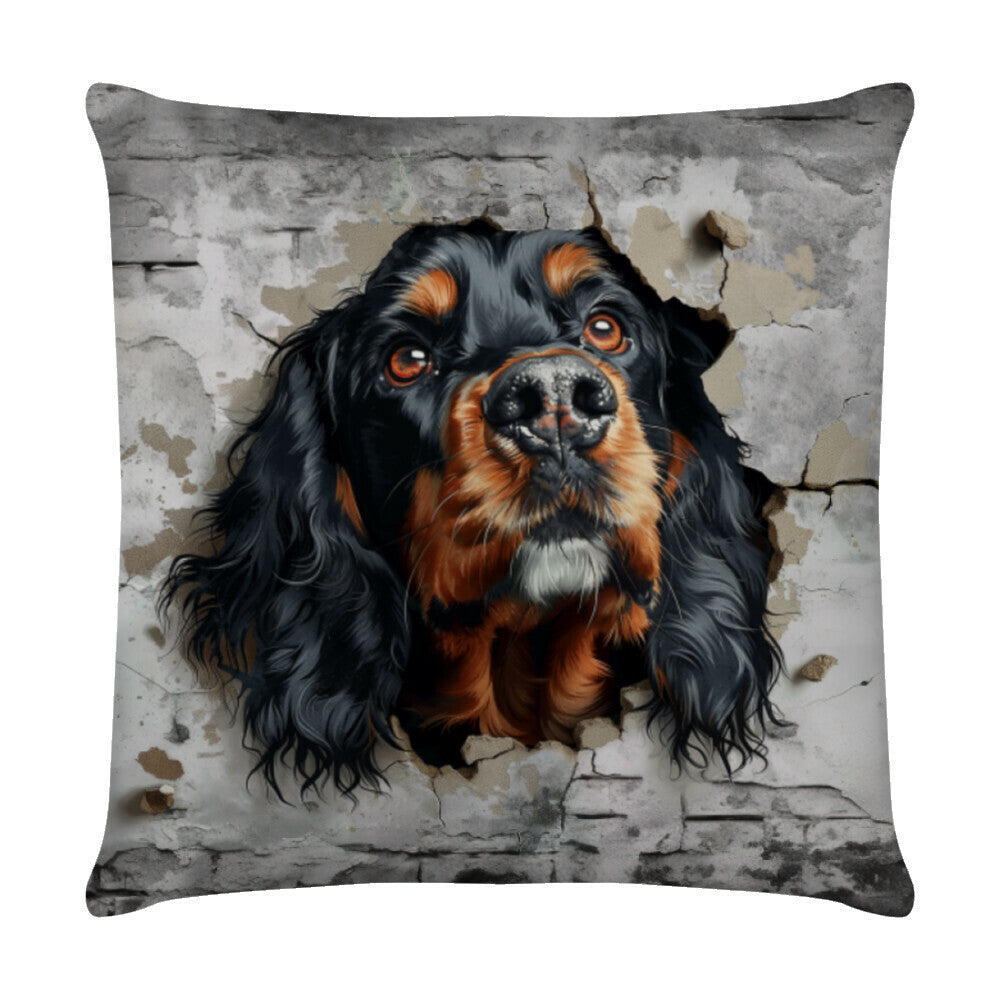 Kissen "Gordon Setter - Look" Weiß – hunde-shirt.de
