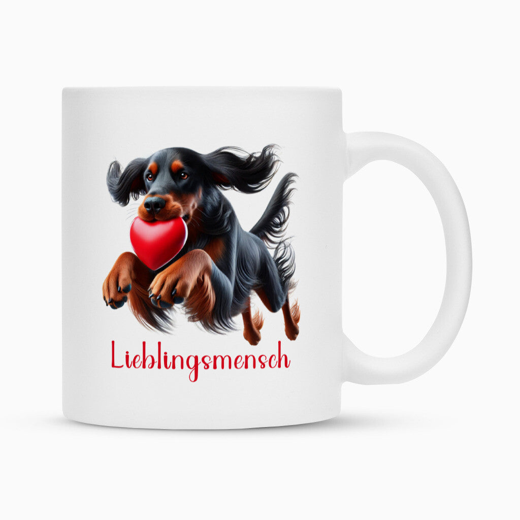 Tasse "Gordon Setter - Lieblingsmensch" Weiß – hunde-shirt.de