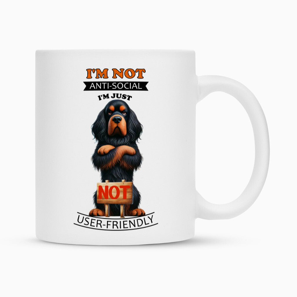 Tasse "Gordon Setter - Anti-Social" Weiß – hunde-shirt.de