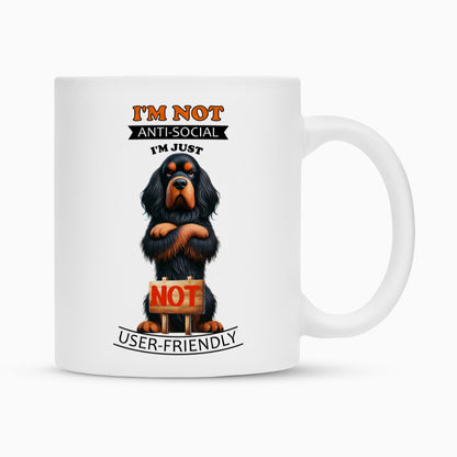 Tasse "Gordon Setter - Anti-Social" Weiß – hunde-shirt.de