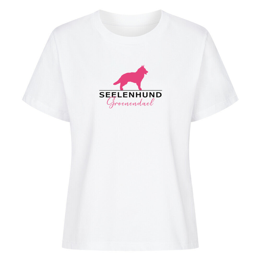 Premium Damen-Shirt "Groenendael - Seelenhund" Weiß – hunde-shirt.de
