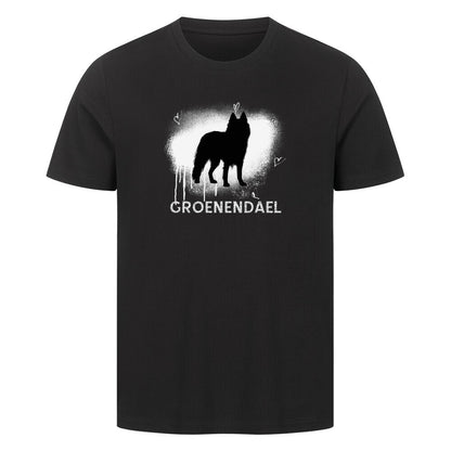 Premium T-Shirt "Groenendael - Brush" Schwarz – hunde-shirt.de