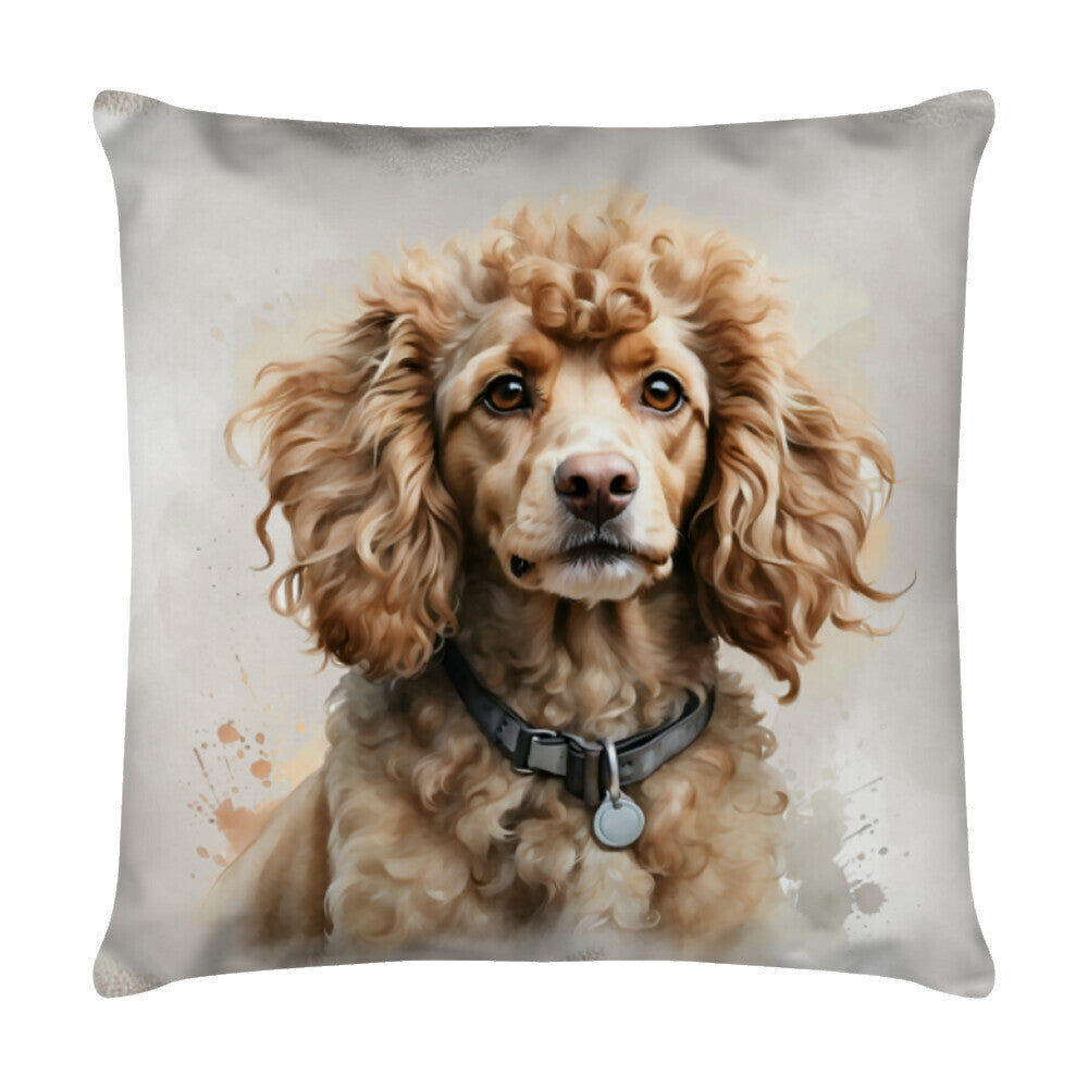 Kissen "Großpudel - Portrait" Weiß – hunde-shirt.de