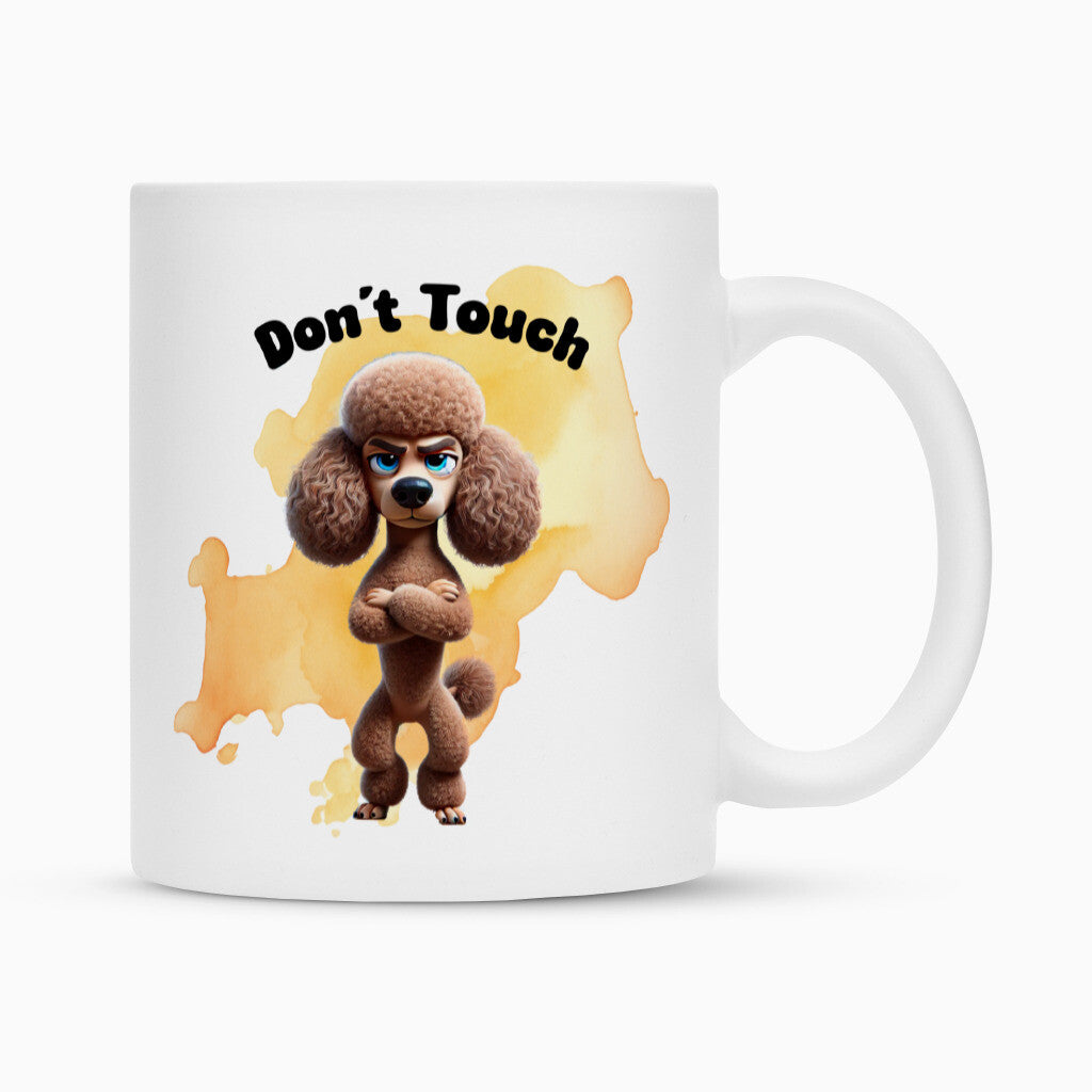 Tasse "Großpudel / Königspudel - Don´t touch" Weiß – hunde-shirt.de