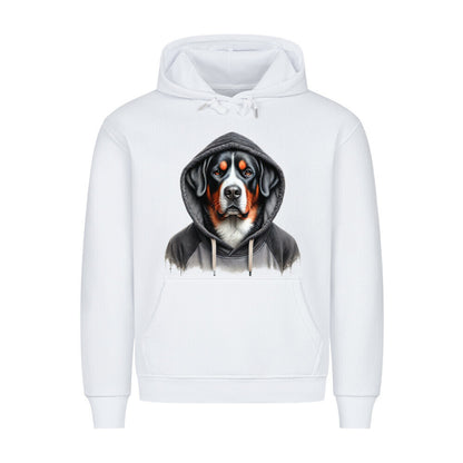 Premium Hoodie "Großer Schweizer - Hooded" Weiß – hunde-shirt.de