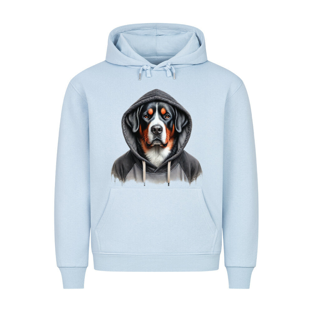 Premium Hoodie "Großer Schweizer - Hooded" Babyblau – hunde-shirt.de