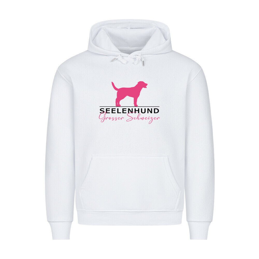 Premium Hoodie "Großer Schweizer - Seelenhund" Weiß – hunde-shirt.de