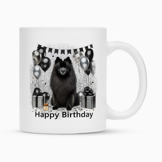 Tasse "Großspitz - Happy Birthday black" Weiß – hunde-shirt.de