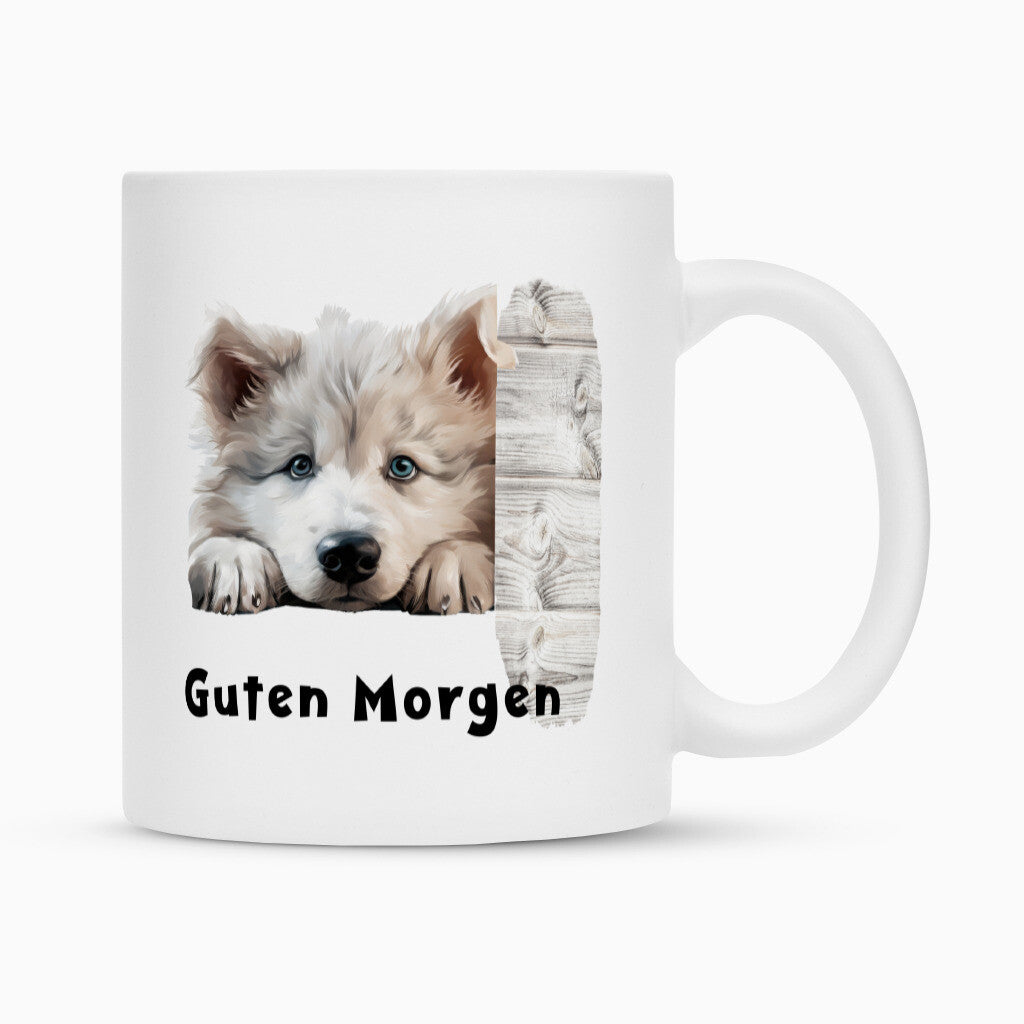 Tasse "Großspitz - Guten Morgen" Weiß – hunde-shirt.de