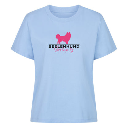 Premium Damen-Shirt "Großspitz - Seelenhund" Sky Blue – hunde-shirt.de