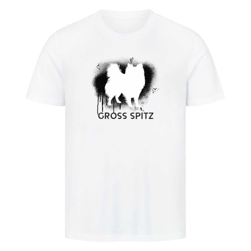 Premium T-Shirt "Großspitz - Brush" Weiß – hunde-shirt.de