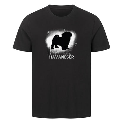 Premium T-Shirt "Havaneser - Brush" Schwarz – hunde-shirt.de