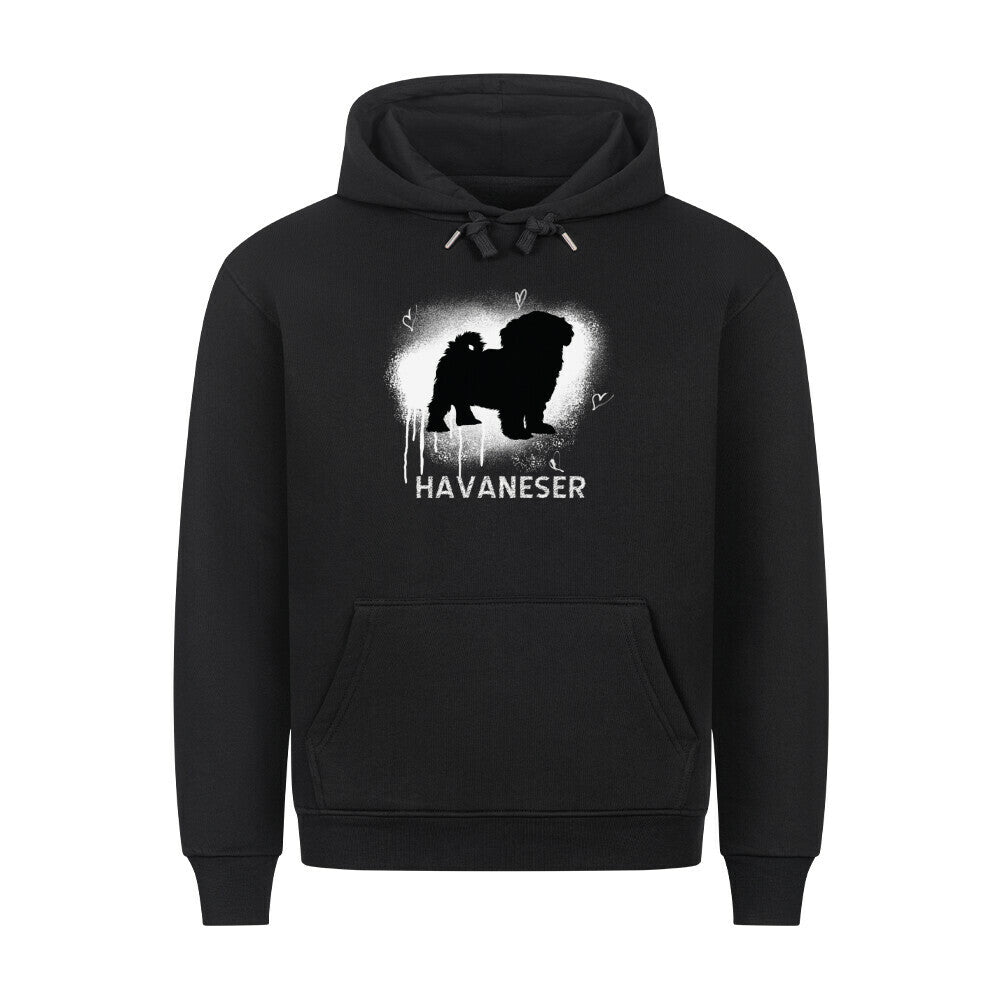 Premium Hoodie "Havaneser - Brush" Schwarz – hunde-shirt.de