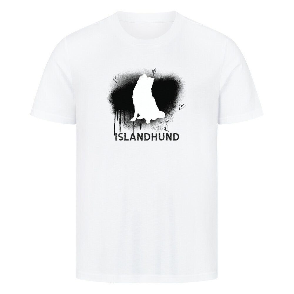 Premium T-Shirt "Islandhund - Brush" Weiß – hunde-shirt.de